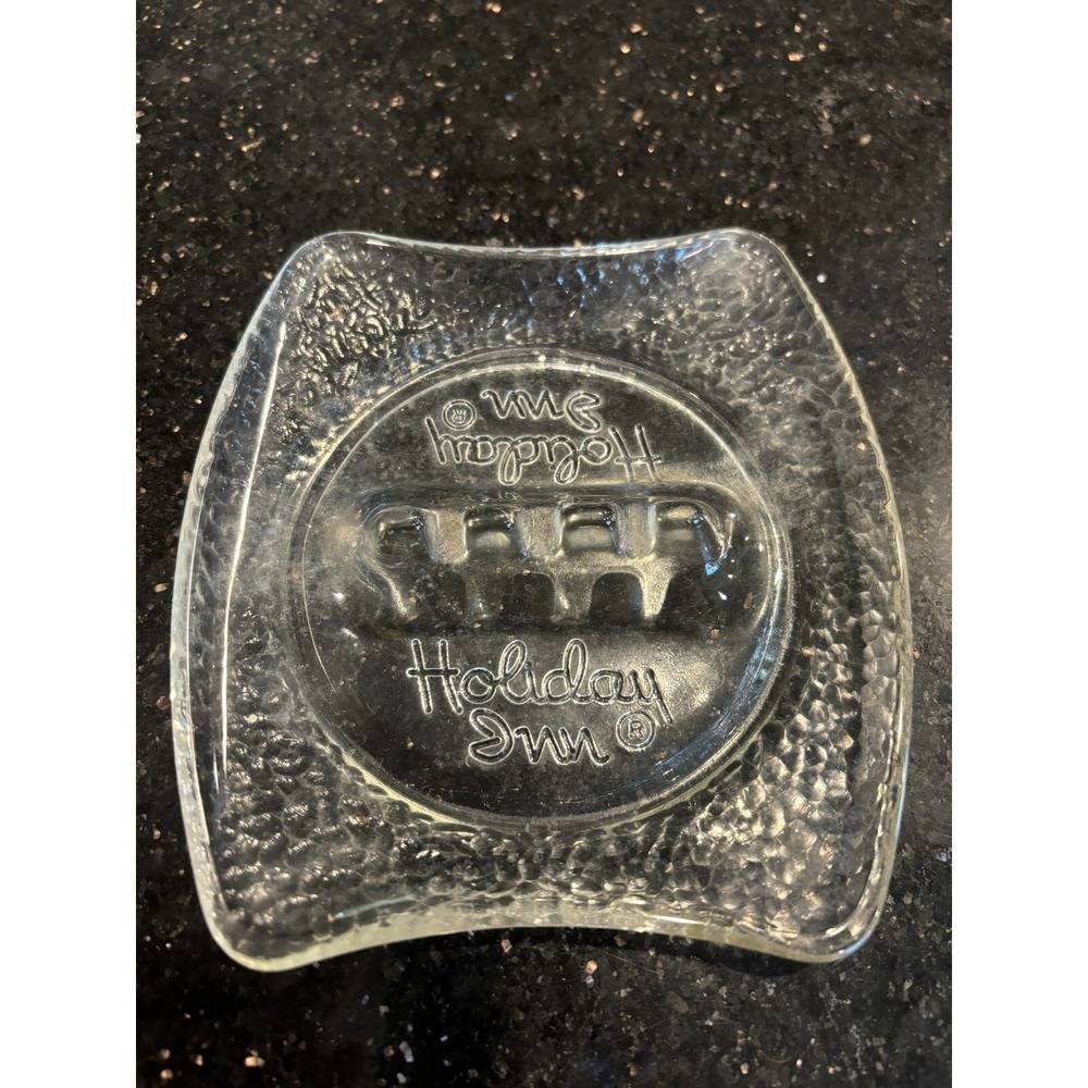 Vintage 1970s 1980s Holiday Inn Hotel Motel Clear Glass Ashtray